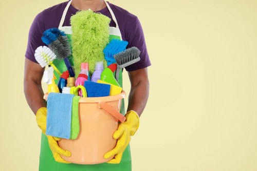 Professional cleaner working in a Westminster apartment with city-centre access considerations