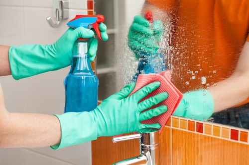 Professional oven cleaner servicing a Westminster kitchen