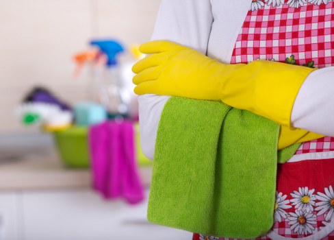 Local Westminster cleaner preparing a property with cleaning checklist and equipment