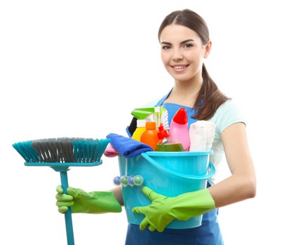 Domestic cleaning service in a modern Westminster kitchen